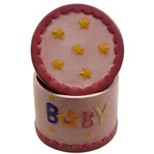 Ceramic Baby Trinket Box 4" tall by 3 1/2" wide 30247